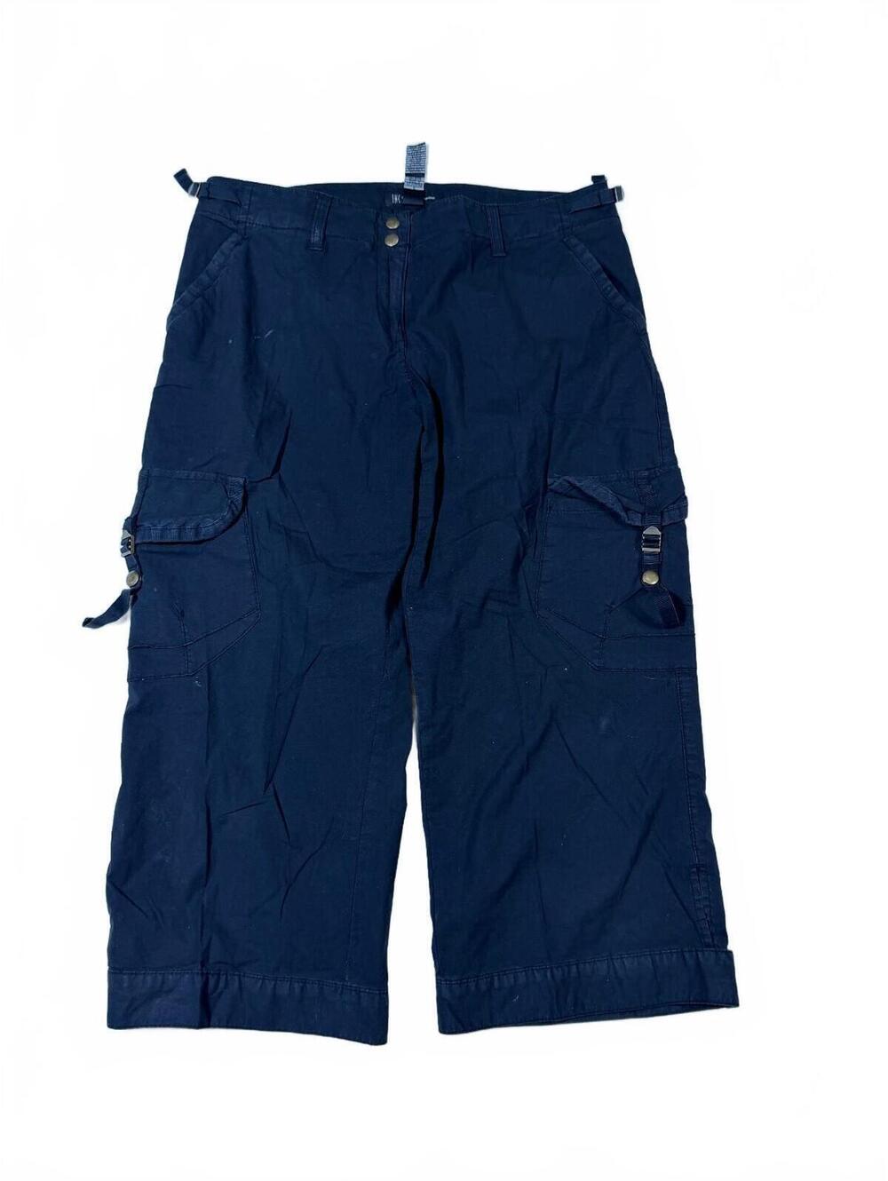 INC Black Y2K Cargo Style Cotton Capris Pants Size 6